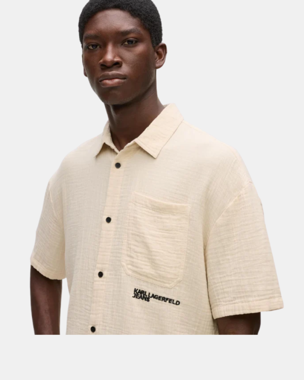 Camisas Manga Curta Homem Karl Lagerfeld Bege B2M16012