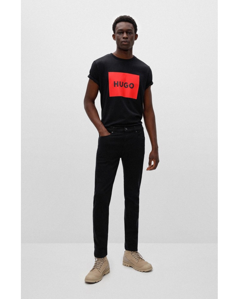 HUGO 50467952 DULIVE222 T-shirts Manga curta Homem Preto