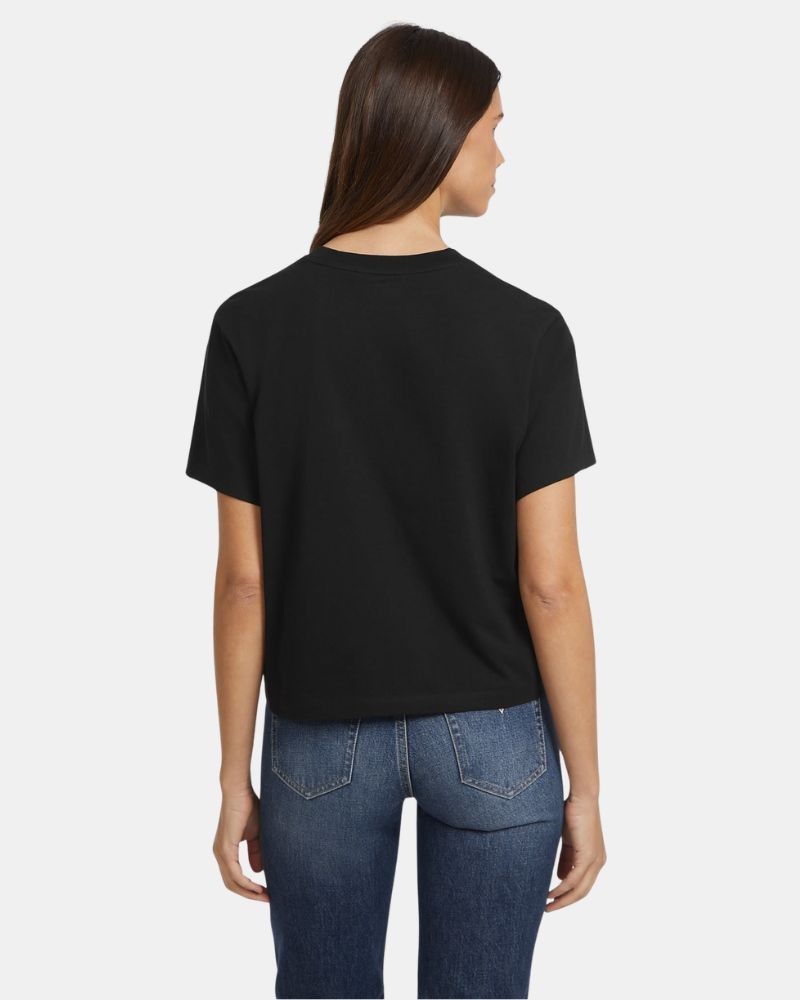 Camisetas de manga curta para mulher GUESS pretas W4YI73 K8HM0