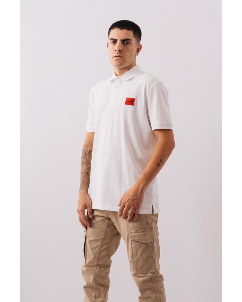 HUGO 50466202 DERESO222 Camisolas Manga curta Polos Homem Branco