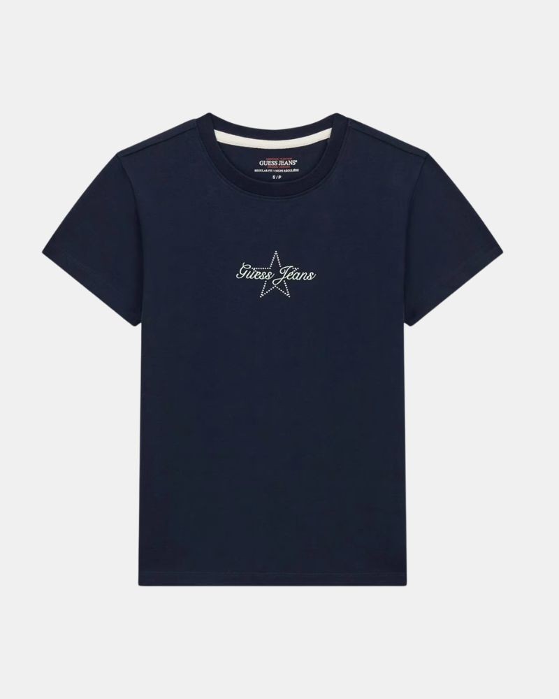 Camisetas de manga curta Mulher GUESS Azul W6RI18 J1314