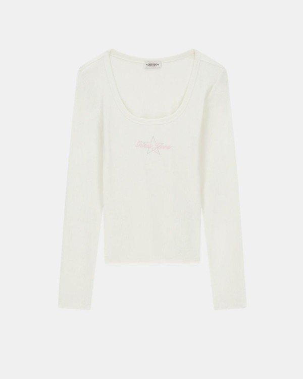 Camisetas de manga comprida Mulher GUESS Bege W6RP24 KA0H1