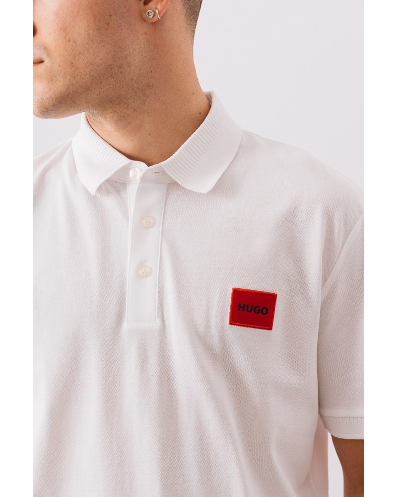 HUGO 50466202 DERESO222 Camisolas Manga curta Polos Homem Branco