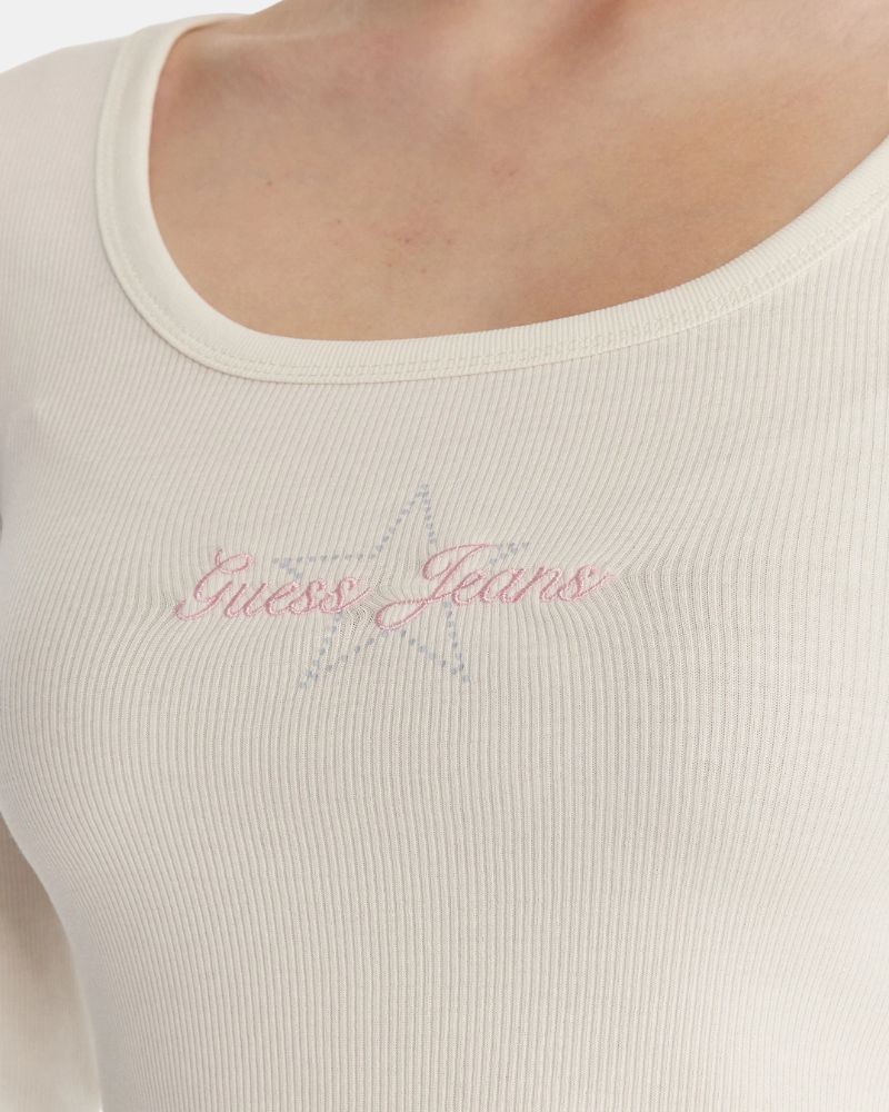 Camisetas de manga comprida Mulher GUESS Bege W6RP24 KA0H1