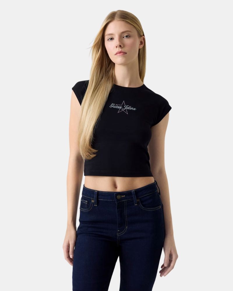 Camisetas Manga corta Mujer GUESS Negro W6RI21 J1314