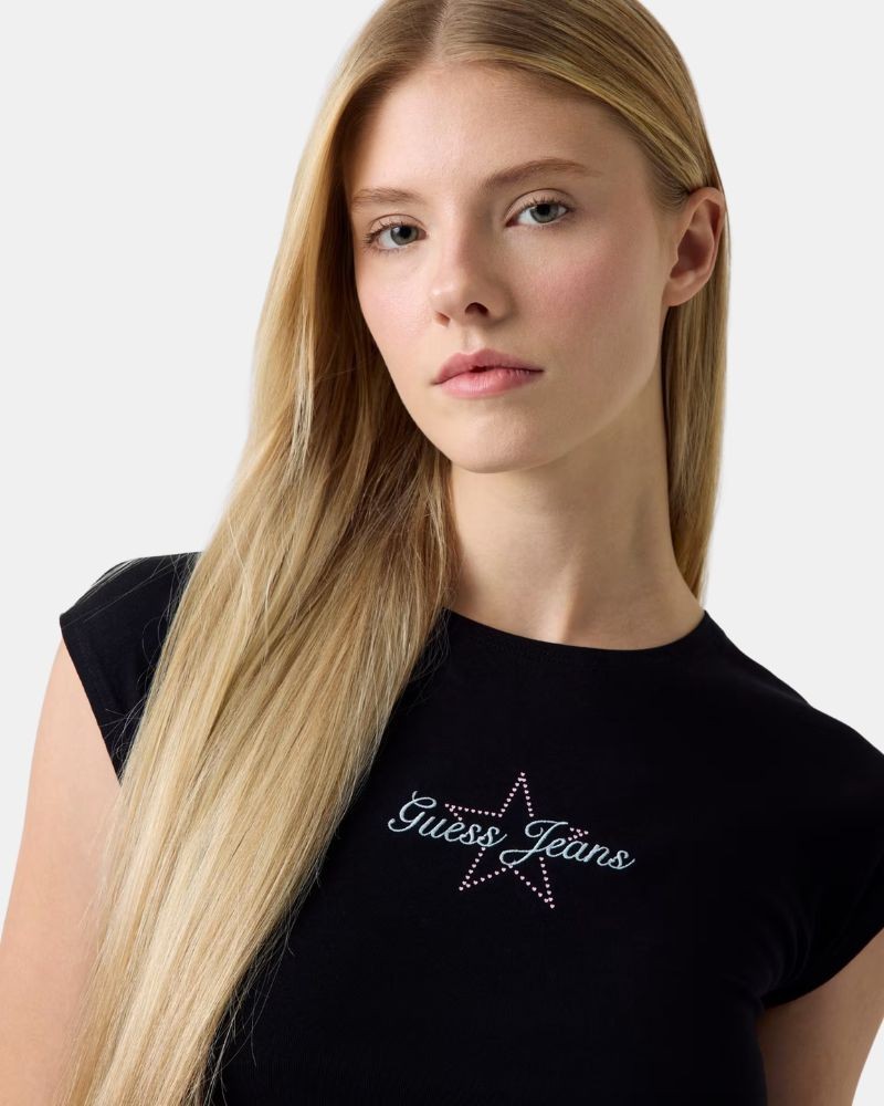 Camisetas Manga corta Mujer GUESS Negro W6RI21 J1314