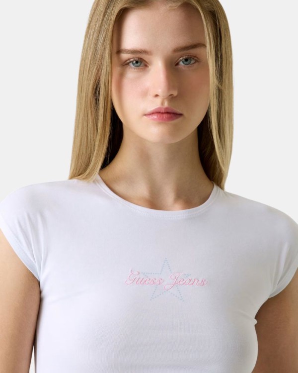 Camisetas Manga corta Mujer GUESS Blanco W6RI21 J1314
