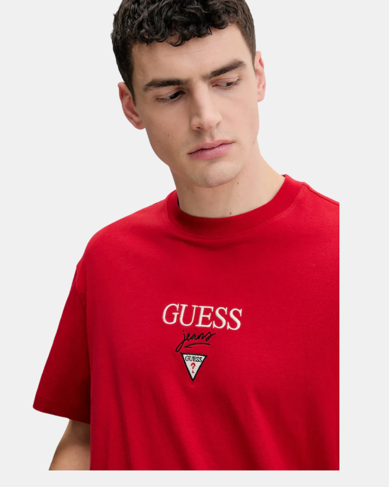 Camisetas de manga curta Homem GUESS Vermelho M6RI45 K8HM0