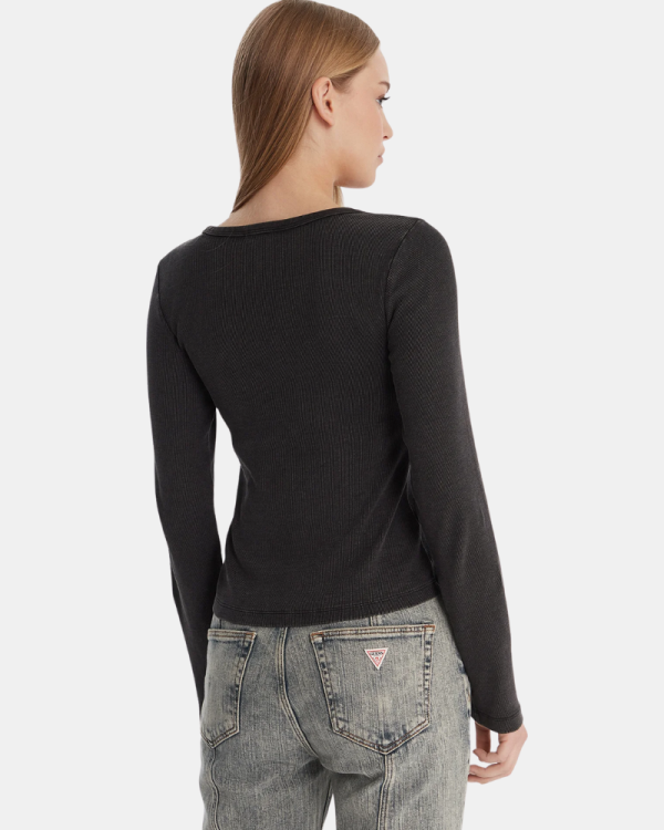 Camisetas de manga comprida para mulher GUESS Preto W6RP24 KA0H1