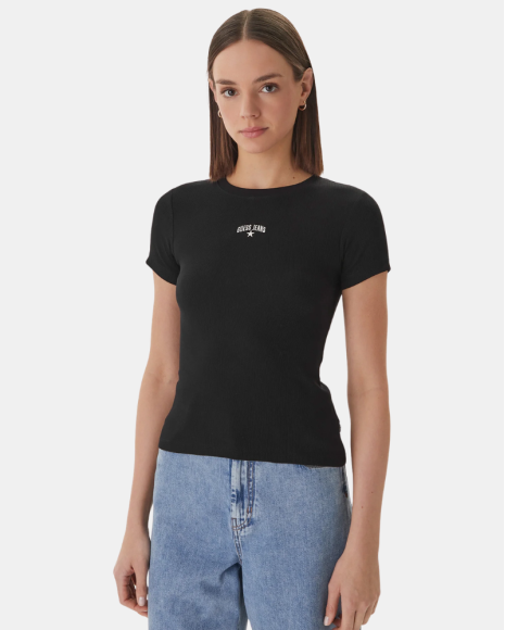 Camisetas Manga corta Mujer GUESS Negro W6GPZ3 KA0H1
