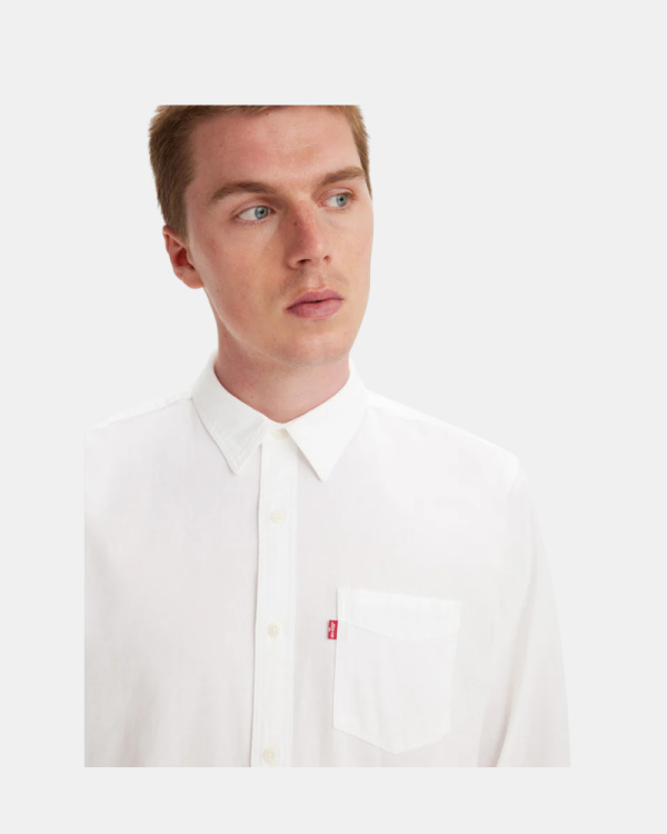Camisas de manga comprida para homem LEVIS Branco 85746 0000 SUNSET 1 bolso Neutros padrão