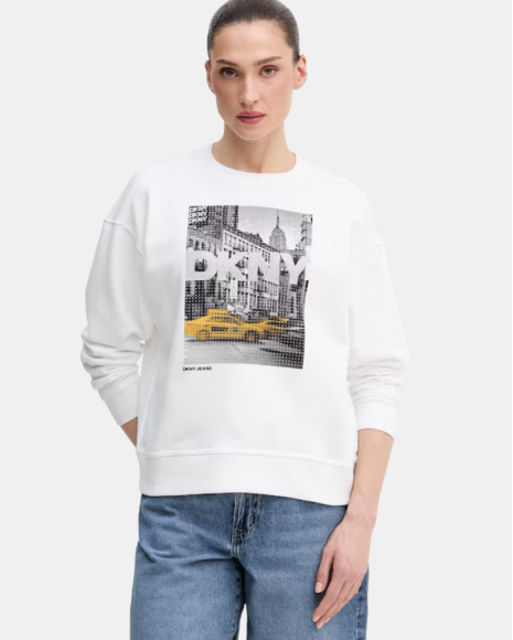 Sudaderas Manga larga Mujer DKNY Blanco DJ6T1759