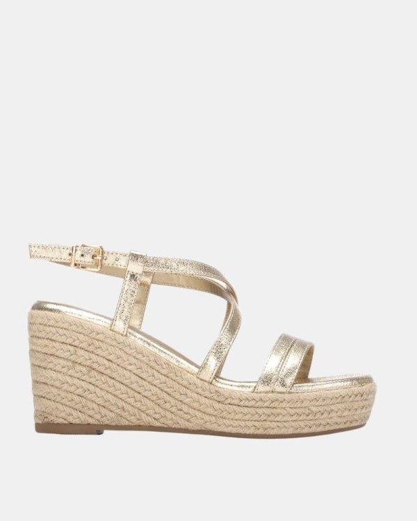 Sandalias Abiertas Rafia Mujer XTI Oro 145330