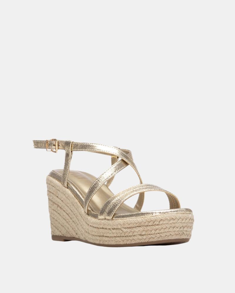Sandalias Abiertas Rafia Mujer XTI Oro 145330