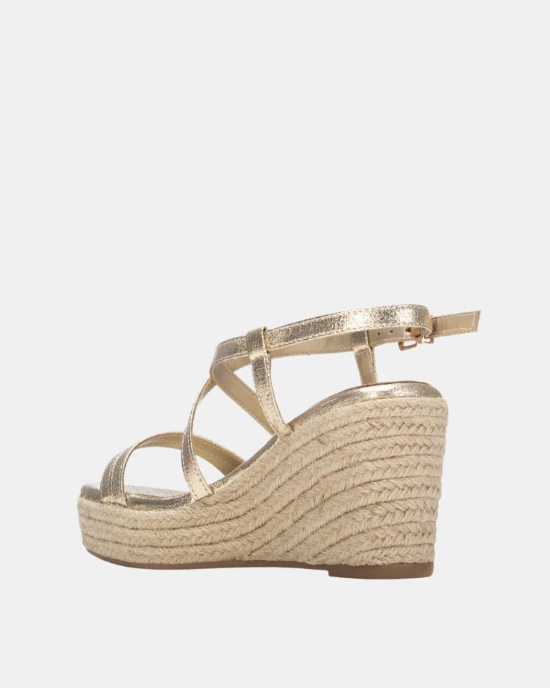 Sandalias Abiertas Rafia Mujer XTI Oro 145330