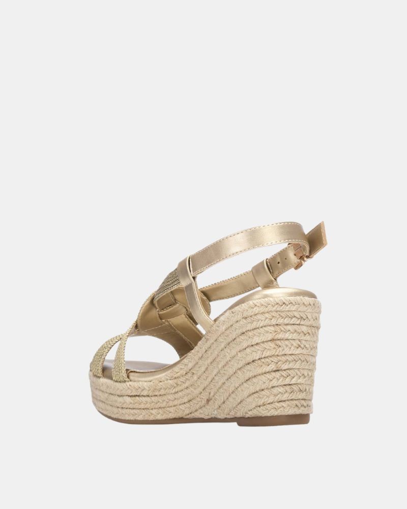 Sandalias Abiertas Rafia Mujer XTI Oro 145458