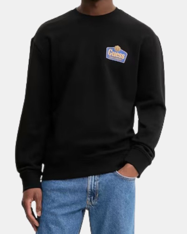 Camisolas de manga comprida sem capuz Homem GUESS Preto M6RQ21 KCPR1