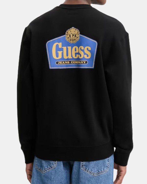 Camisolas de manga comprida sem capuz Homem GUESS Preto M6RQ21 KCPR1