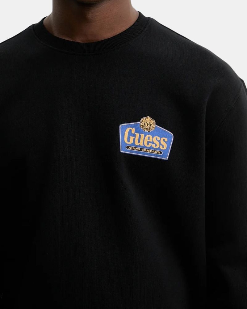 Camisolas de manga comprida sem capuz Homem GUESS Preto M6RQ21 KCPR1