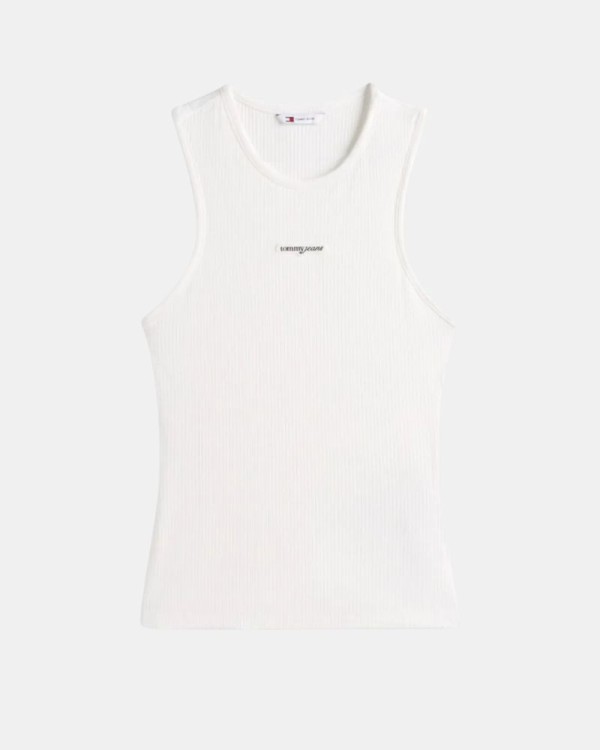 Camisetas Top Mujer TOMMY HILFIGER Blanco DW0DW22282YBL