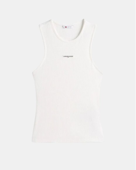 Camisetas Top Mujer TOMMY HILFIGER Blanco DW0DW22282YBL