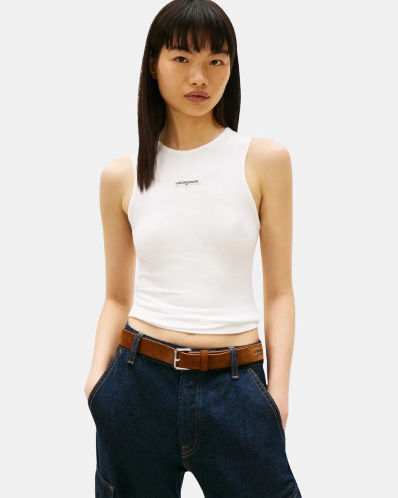 Camisetas Top Mujer TOMMY HILFIGER Blanco DW0DW22282YBL