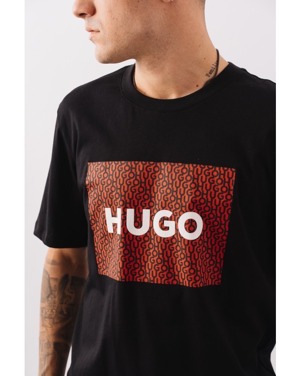 HUGO 50471672  DULIVEU223 T-Shirts Manga Curta Homem Preto