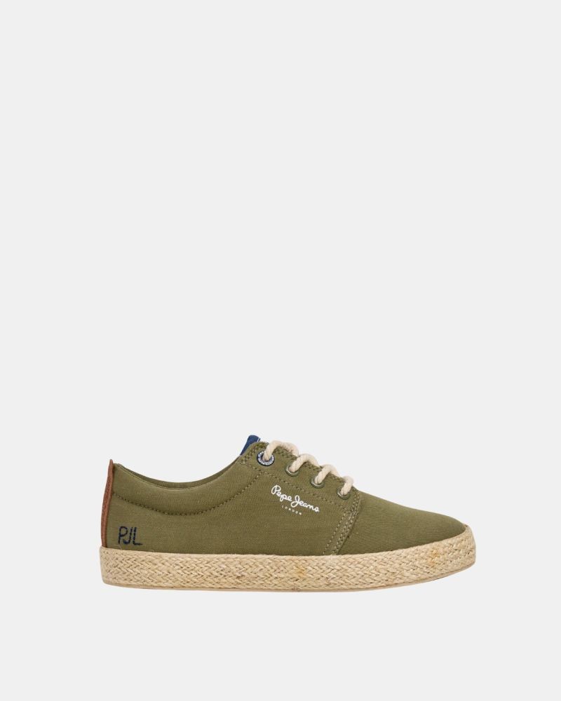 Ténis baixos de ráfia infantil PEPE JEANS Verde PBS300005 BRADY BRAID