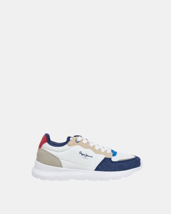 Sapatilhas Baixas Infantis PEPE JEANS Brancas PBS400009 TEAGAN BASS