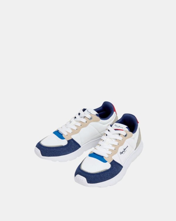 Sapatilhas Baixas Infantis PEPE JEANS Brancas PBS400009 TEAGAN BASS