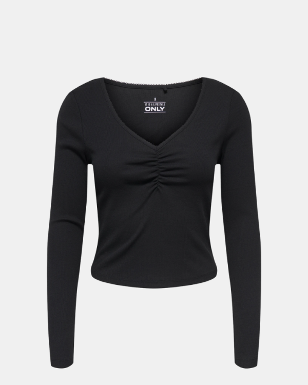 Camisetas de manga comprida para mulher ONLY Preto 15365756 BETTY LIFE