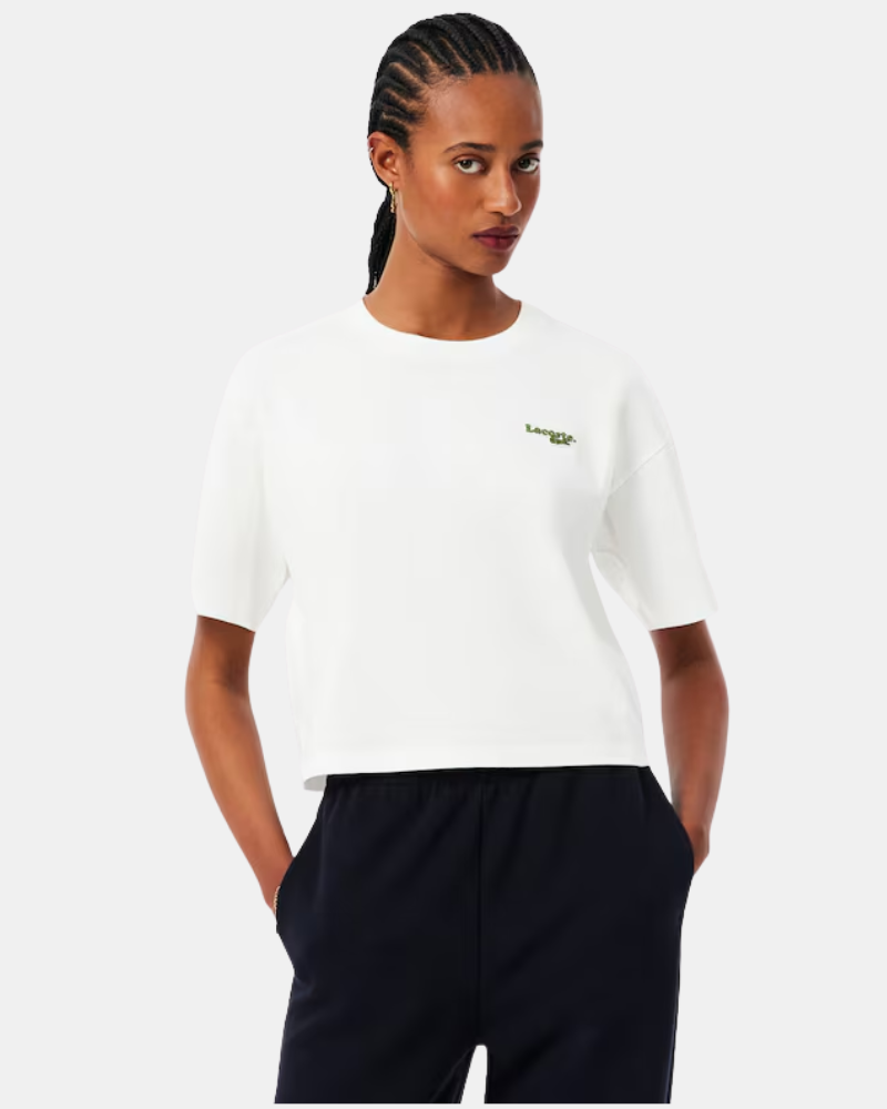 Camisetas de manga curta para mulher LACOSTE Branco TF7605