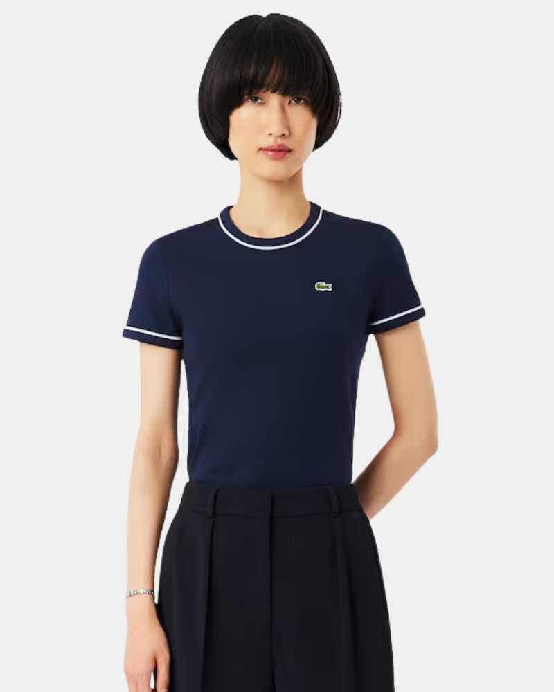 Camisetas de manga curta para mulher LACOSTE Azul TF5289