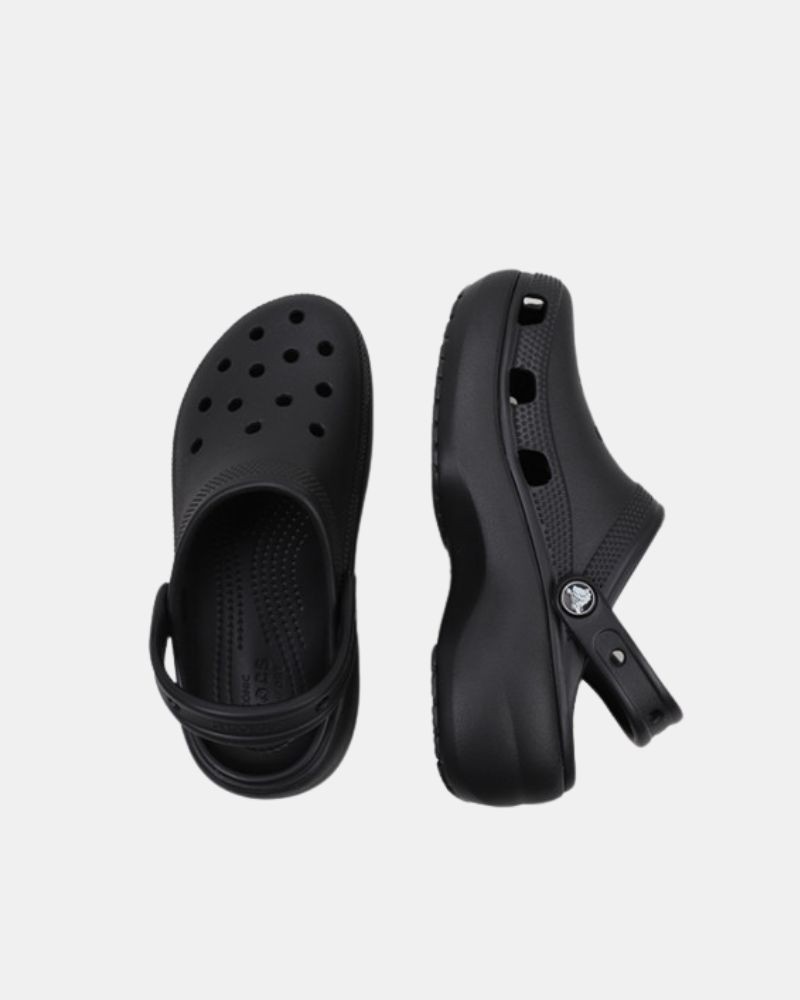 Sandalias Chancletas Mujer Crocs Negro 206750 CLASSIC PLATFORM CLOG U