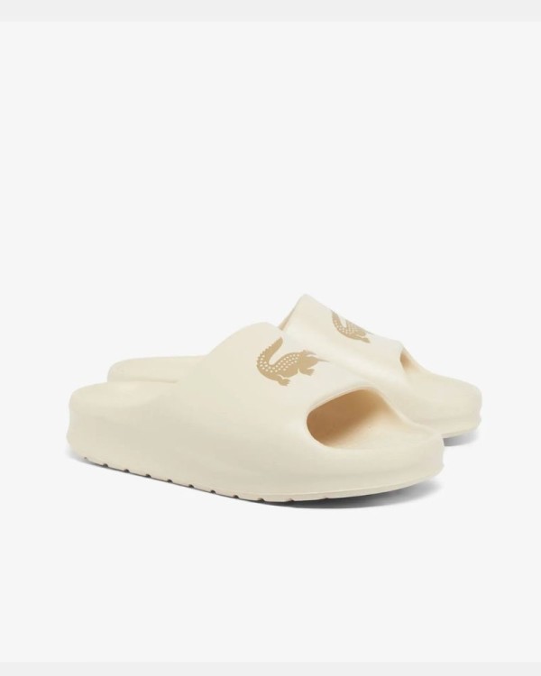 Sandalias Chancletas Mujer LACOSTE Beige 49CFA0025 SERVE SLIDE
