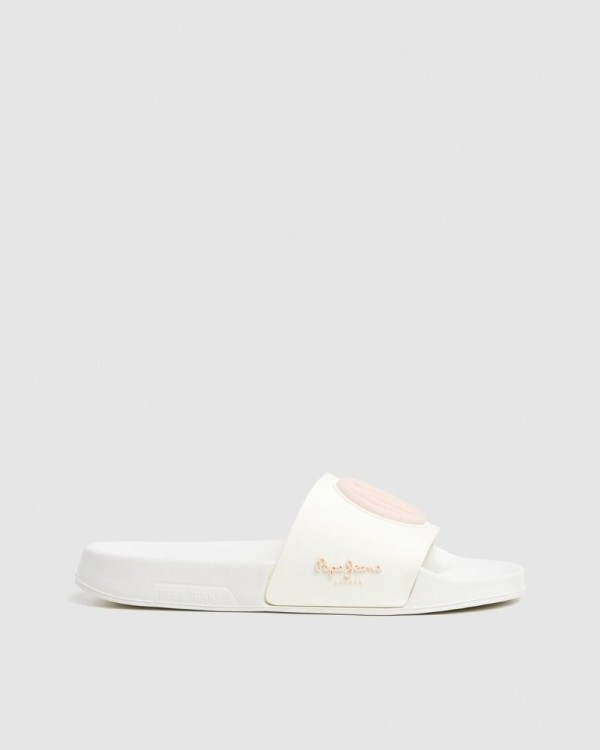 Sandálias Chinelos Mulher PEPE JEANS Branco PLS70159 SLIDER BRAND W