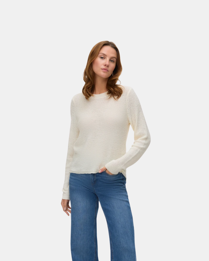 Camisola de manga comprida para mulher VERO MODA Bege 10322853 NOVOCHARITY