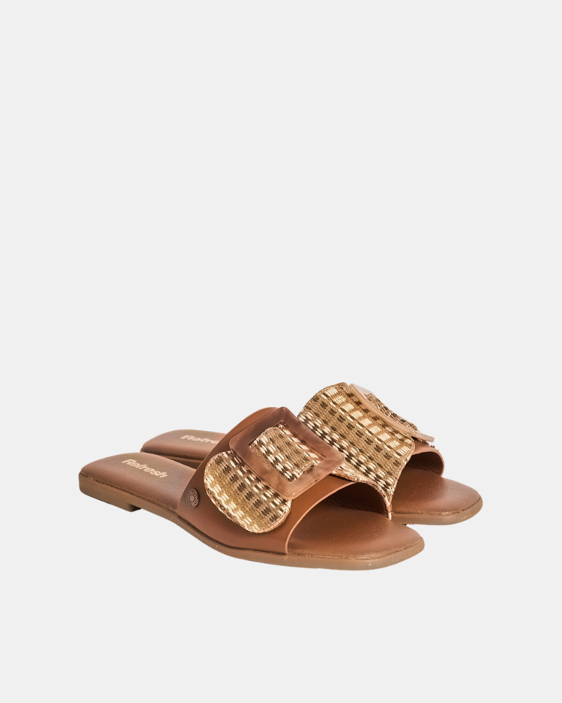 Sandalias Chancletas Mujer REFRESH Marrón 175029