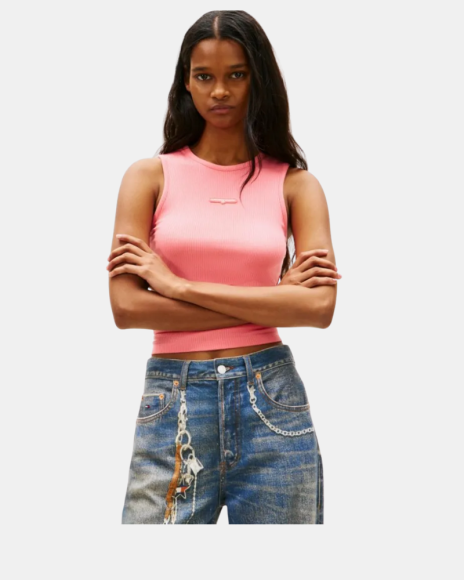 Camisetas Top Mujer TOMMY HILFIGER Rosa DW0DW22282TIE
