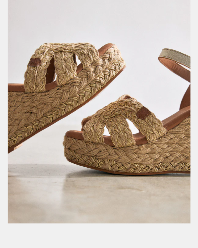 Sandalias Abiertas Alpargatas Mujer  Oro CA39102 071 AVALO YUTE