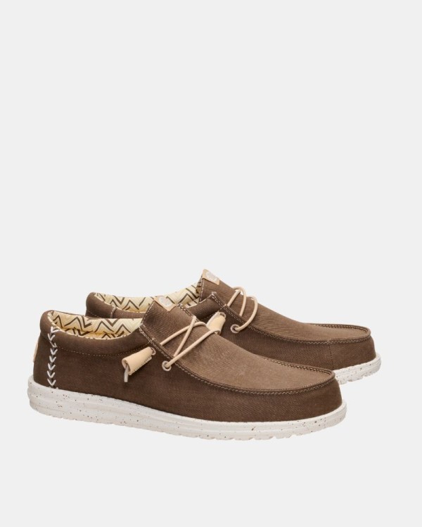 Zapatillas Bajas Hombre HEY DUDE Marrón 40700 WALLY STRETCH CANVAS