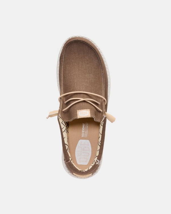 Zapatillas Bajas Hombre HEY DUDE Marrón 40700 WALLY STRETCH CANVAS
