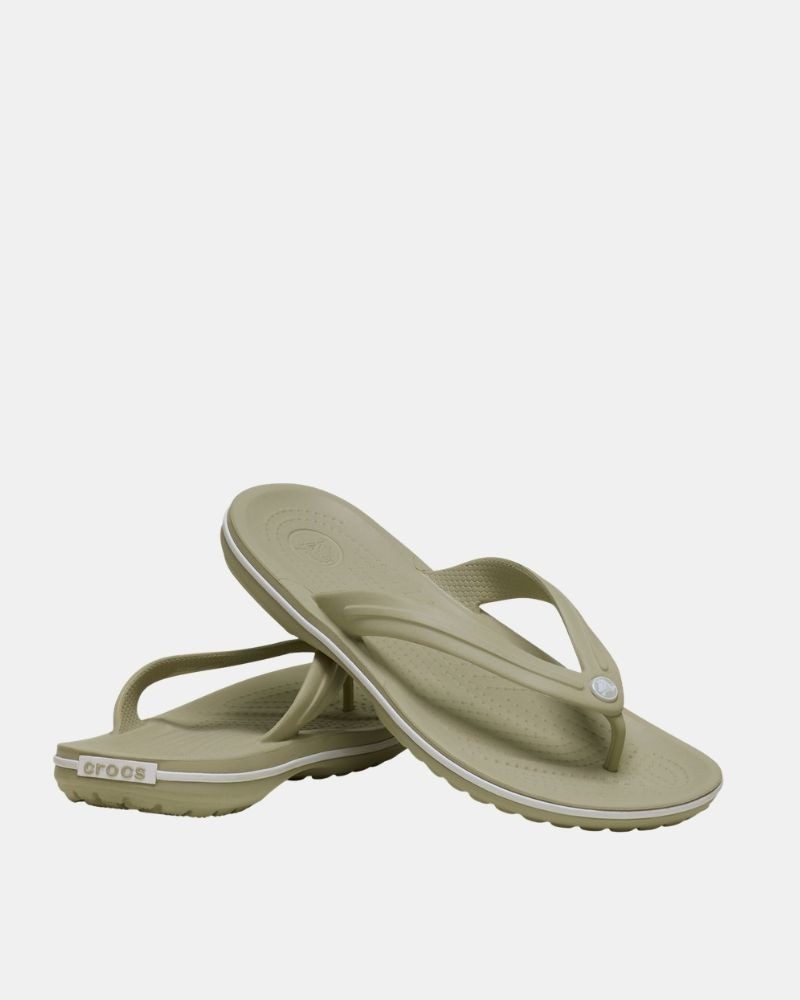 Sandalias De dedo Chancletas Mujer Crocs Beige 11033 CROCBAND FLIP