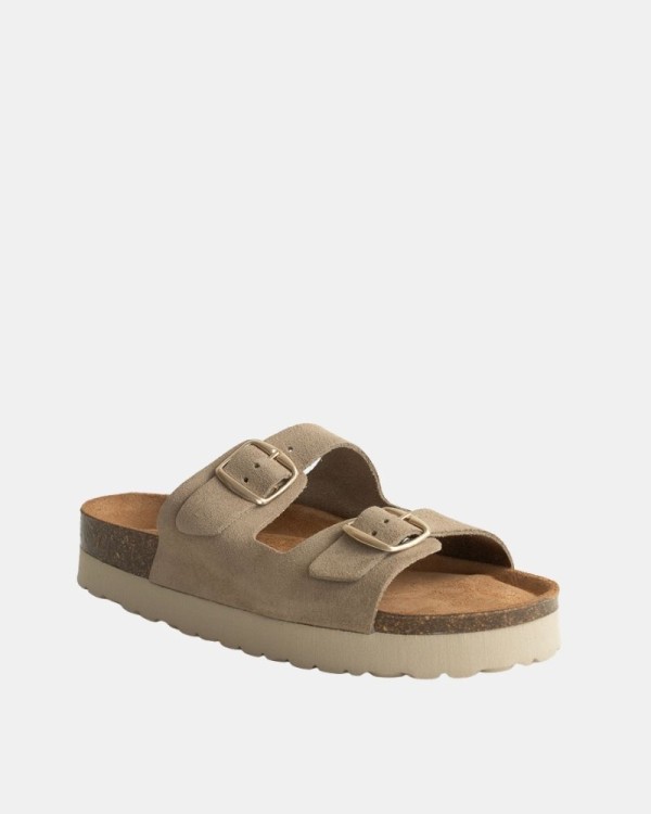 Sandalias Abiertas Mujer RKS Beige 11097