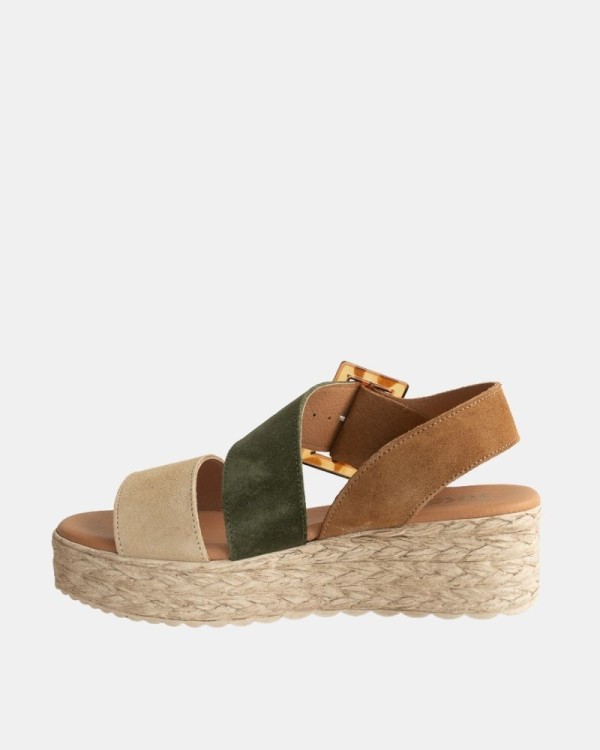 Sandalias Abiertas Rafia Mujer RKS Multicolor 718