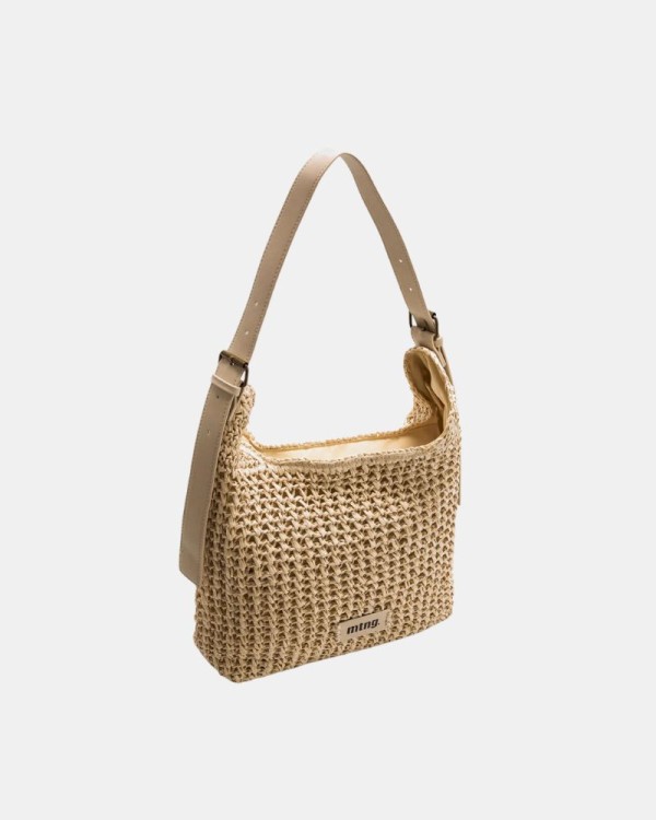 Bolsos Shopper Rafia Mujer  Nude HORA