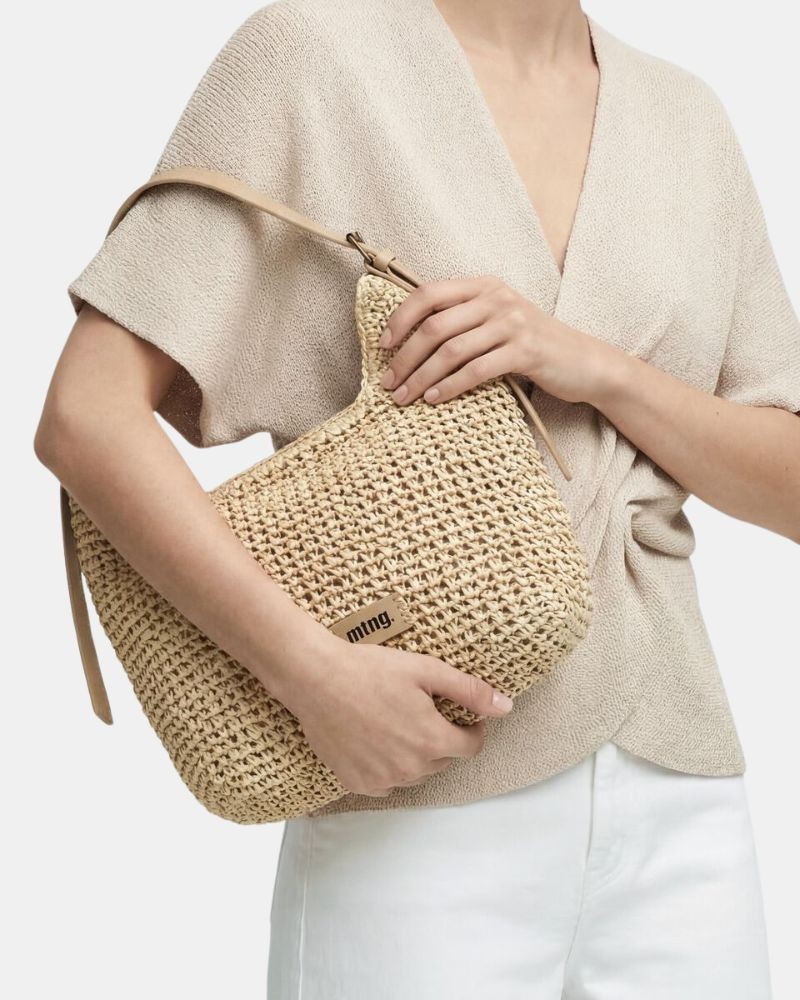 Bolsos Shopper Rafia Mujer  Nude HORA