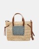 Bolsos Bandoleras Shopper Rafia Mujer  Nude POZO