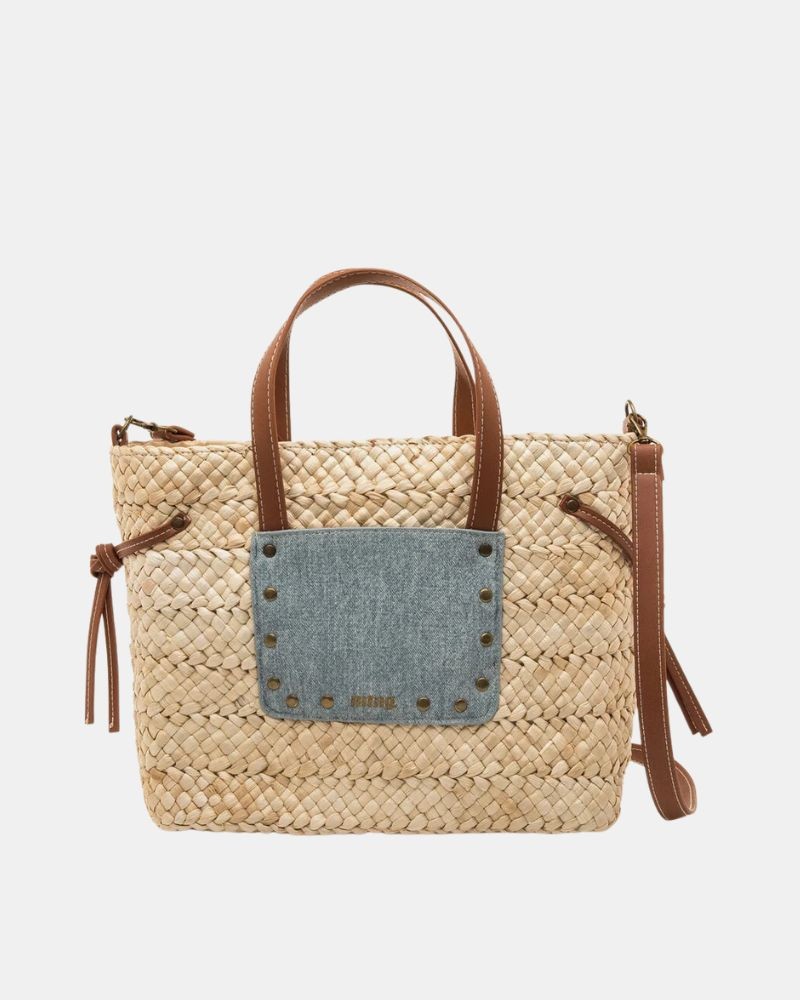Bolsos Bandoleras Shopper Rafia Mujer  Nude POZO