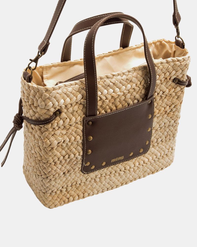 Bolsos Bandoleras Shopper Rafia Mujer  Nude POZO